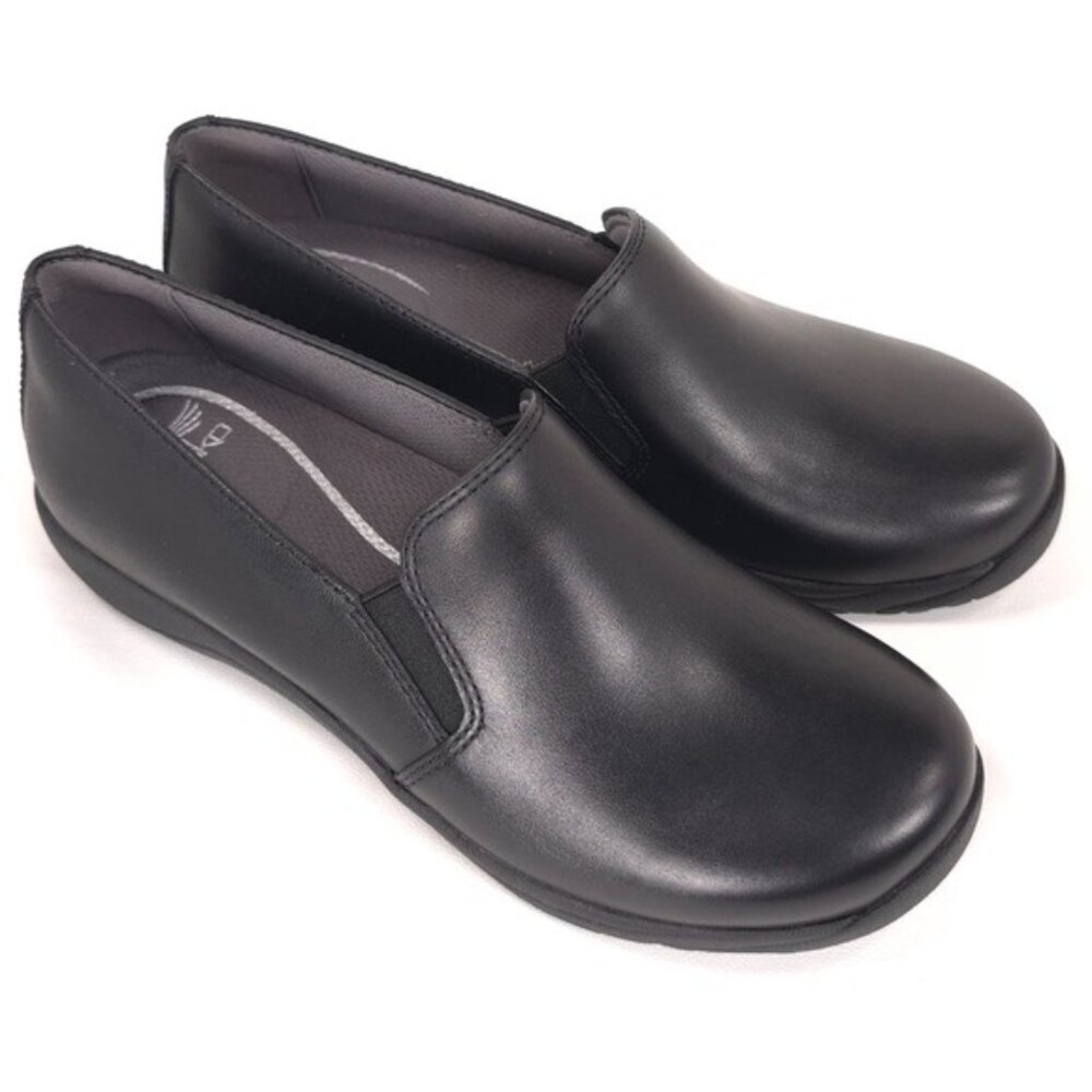 NWB Dansko Women's Nora Slip On Black Leather Loafers Size‎ 38 Black 1956020202